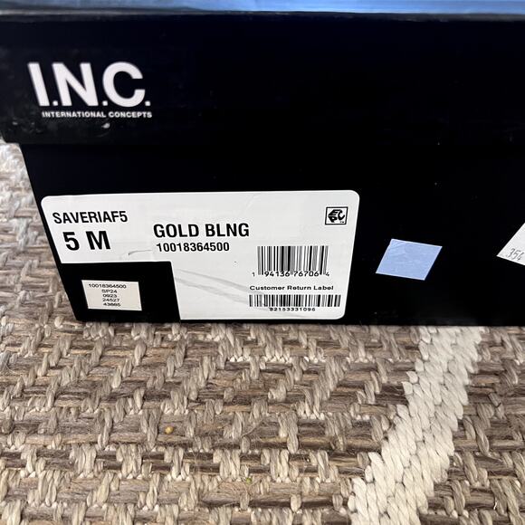 INC International Concepts Saveria Gold Bling Boots Sz 5M - Picture 6 of 7